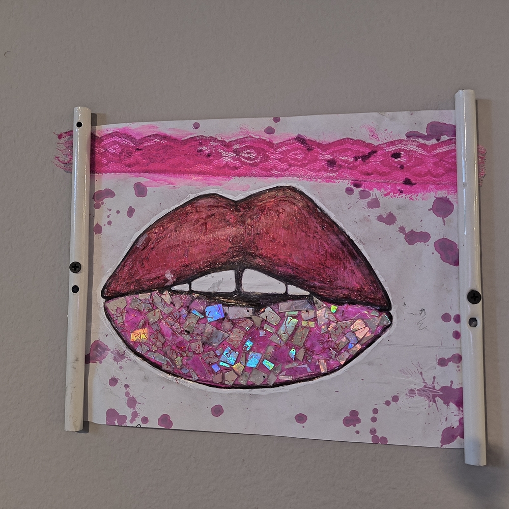Pink Mosaic Lip Art